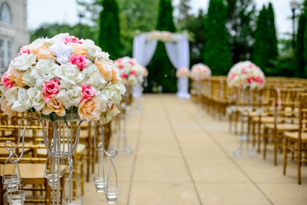 Montaje decorativo para boda y celebración
